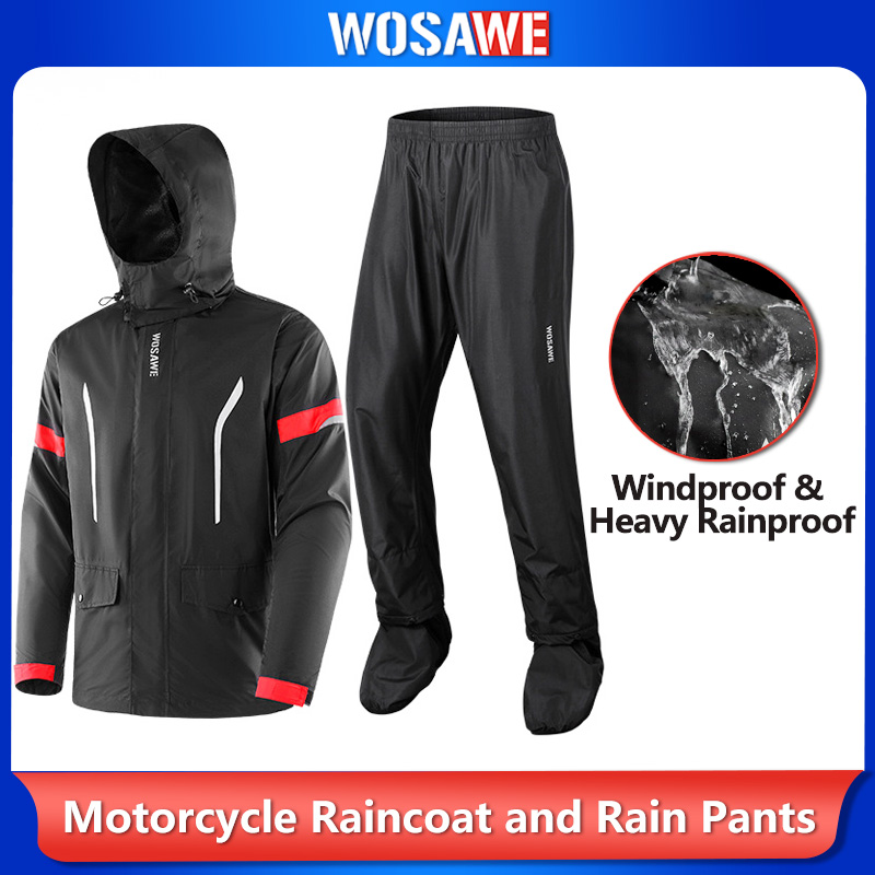 Motorcycle Gear Full Set - WOSAWE 남성용 오토바이 레인슈트 방수 두꺼운