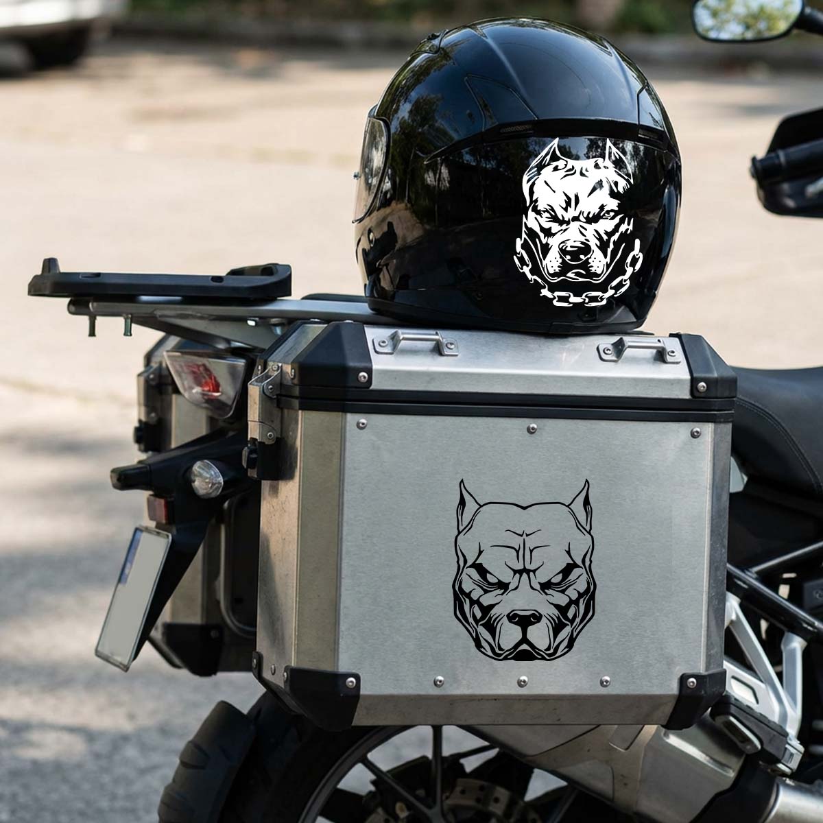 2개/세트 멀티컬러 핏불 강아지 머리 스티커, 오토바이 - Motorcycle Gear Dogs 리뷰 및 가격