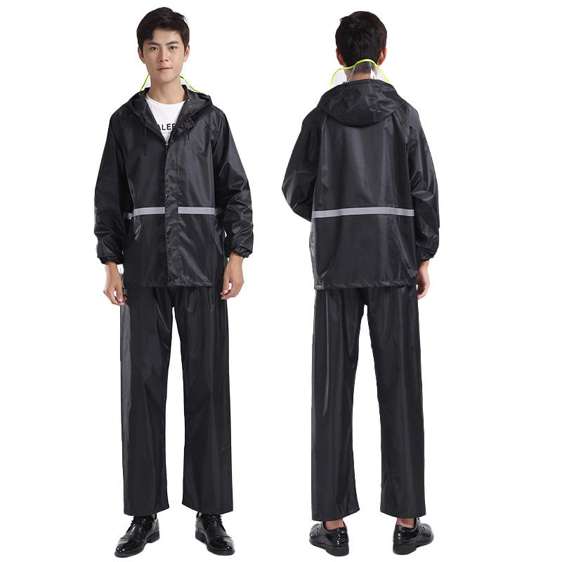 2피스 반사 스트립 오토바이 레인코트 후드 재킷 바지  - Motorcycle Gear Full Set 리뷰 및 가격